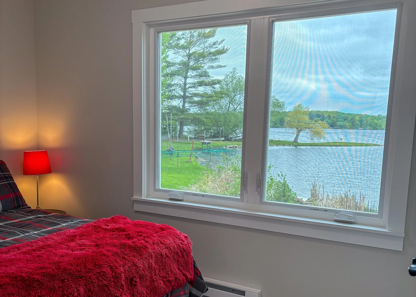 Master bedroom with lake view