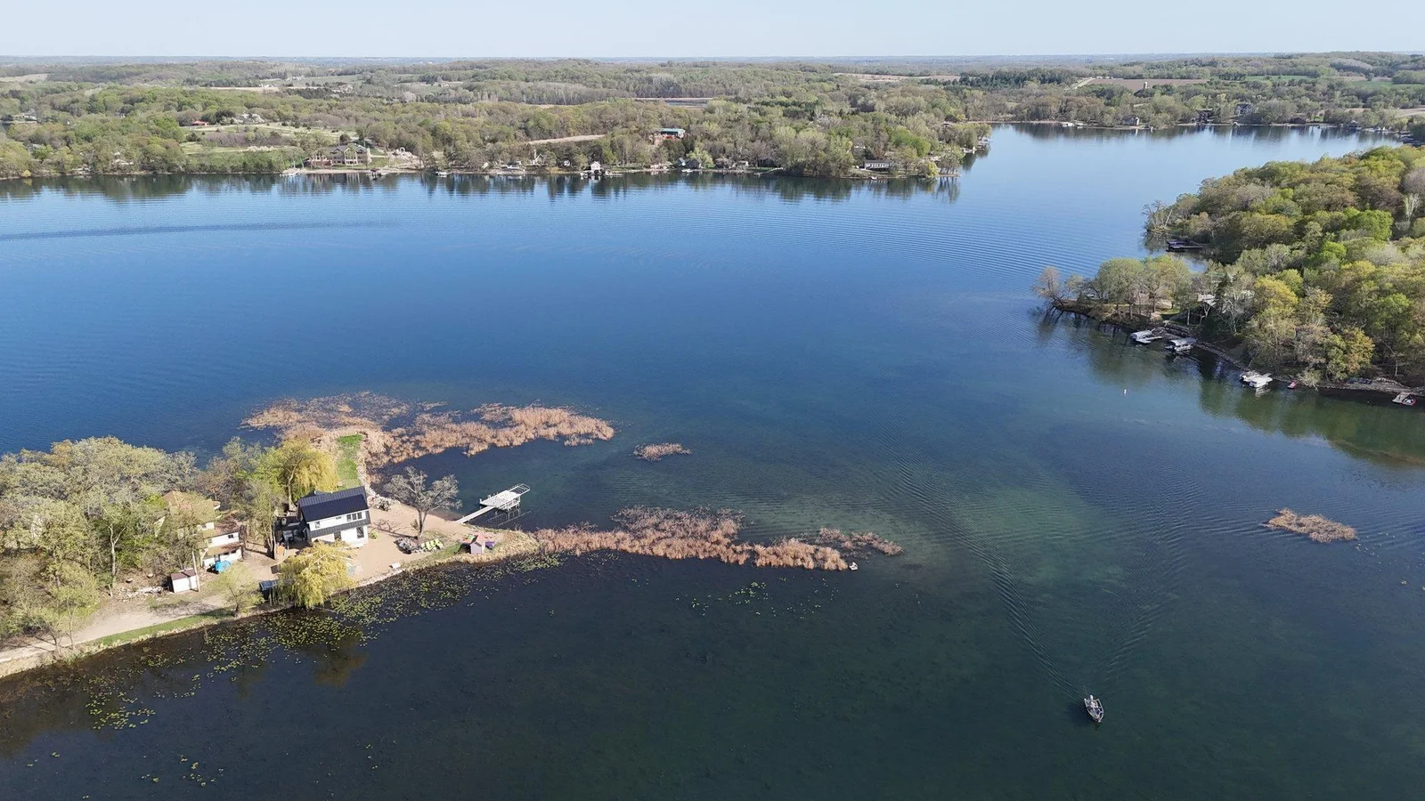 Aerial view of the lake