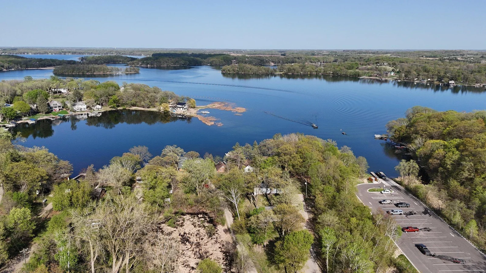 Aerial view of the lake