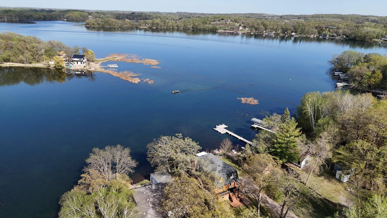 Aerial view of the lake