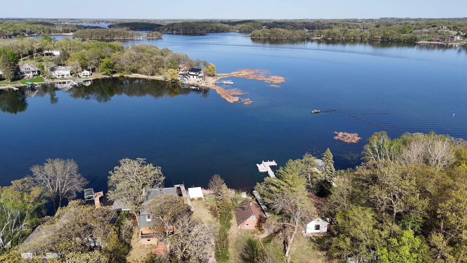 Aerial view of the lake