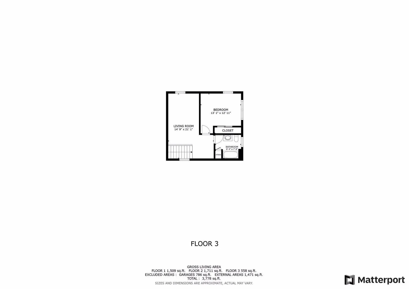 Upper level floorplan