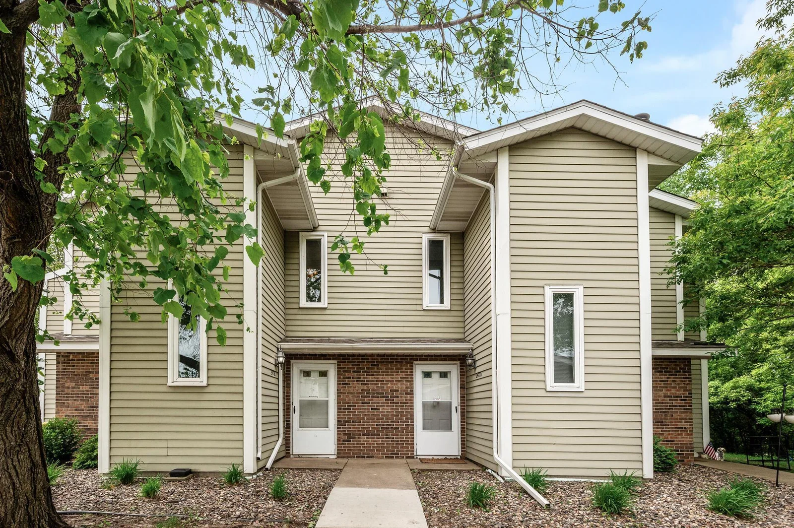 Front exterior - door is on the right side.