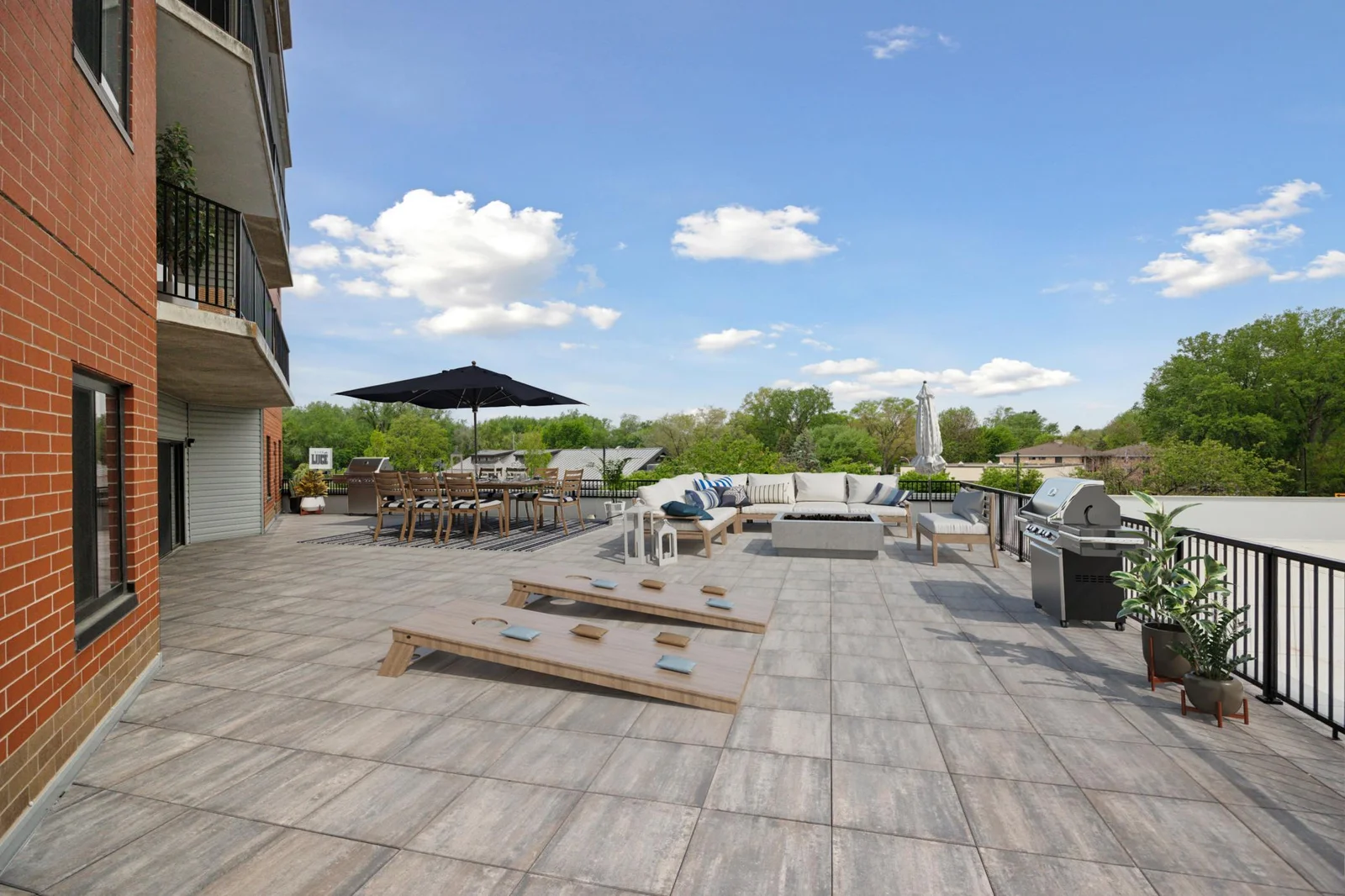 Virtual staged community patio