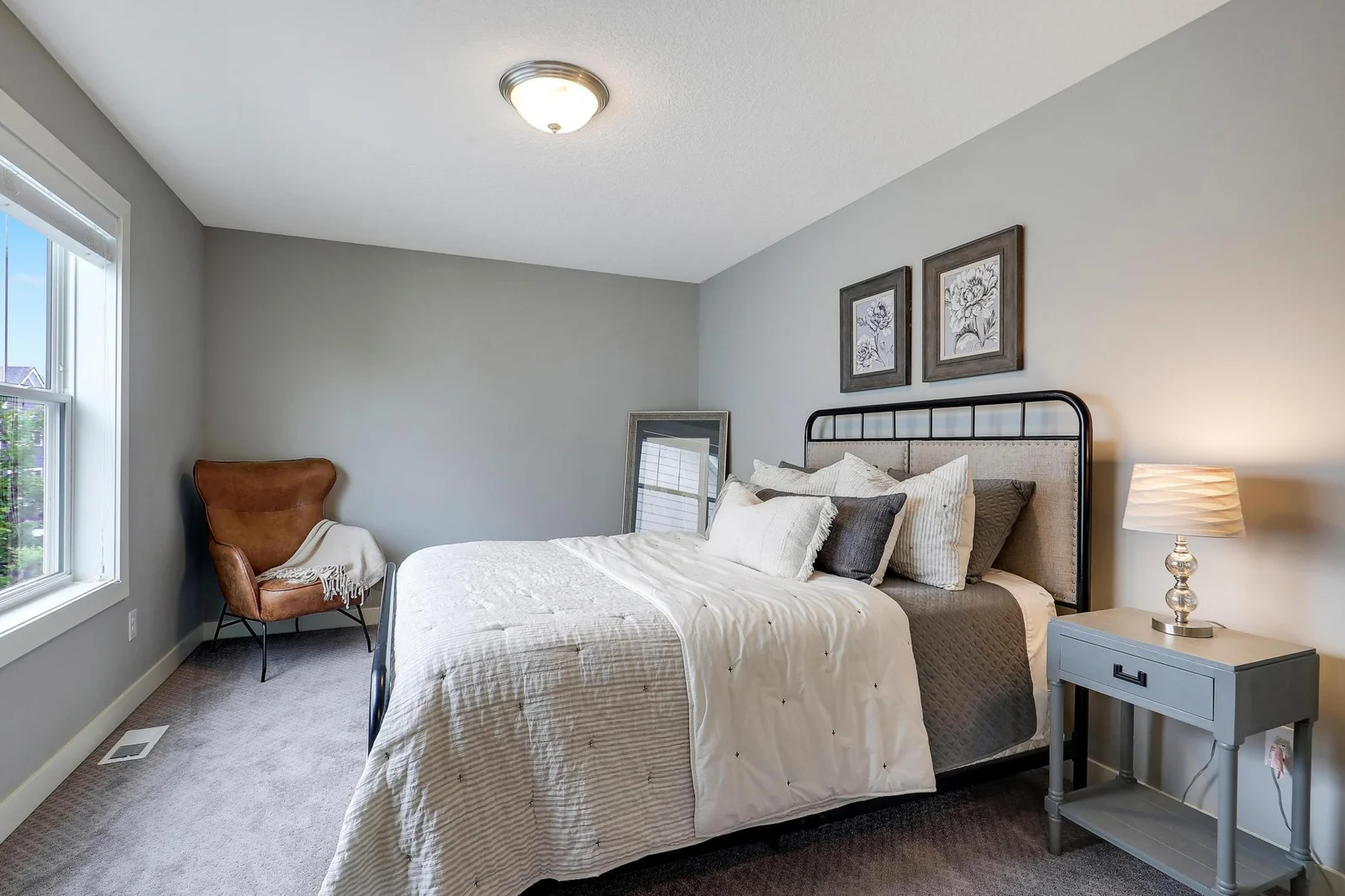 This bedroom shares a jack and jill bath