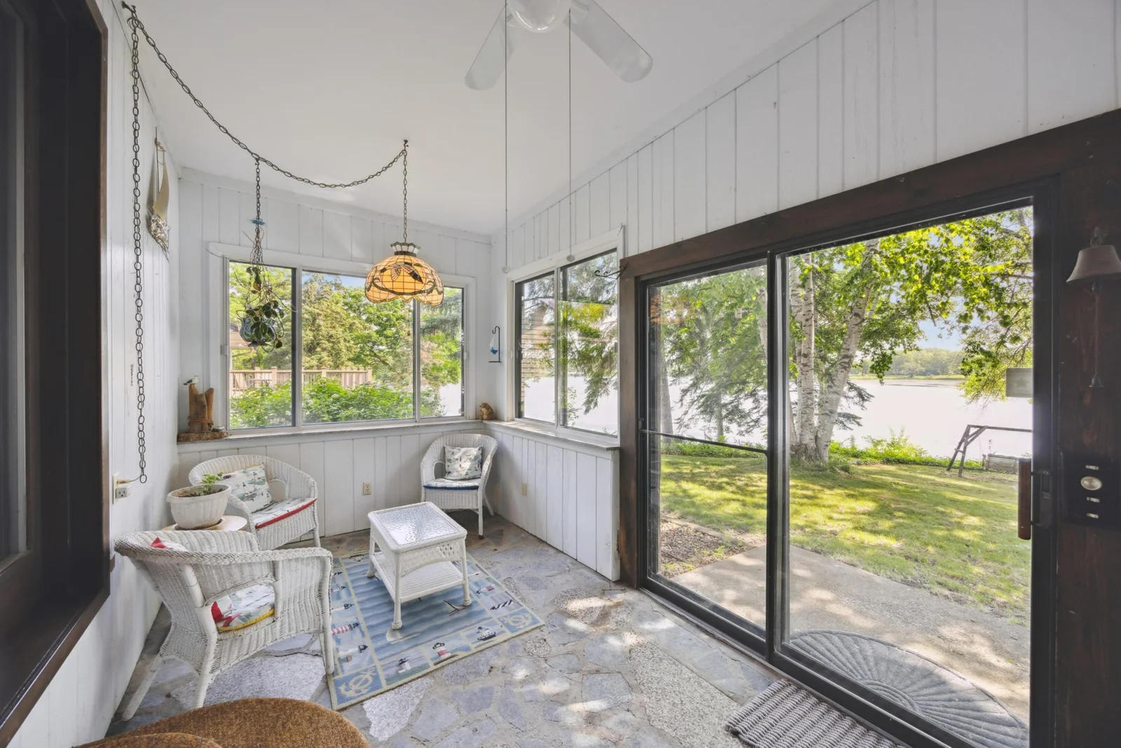 Four Season porch that overlooks the lake.
