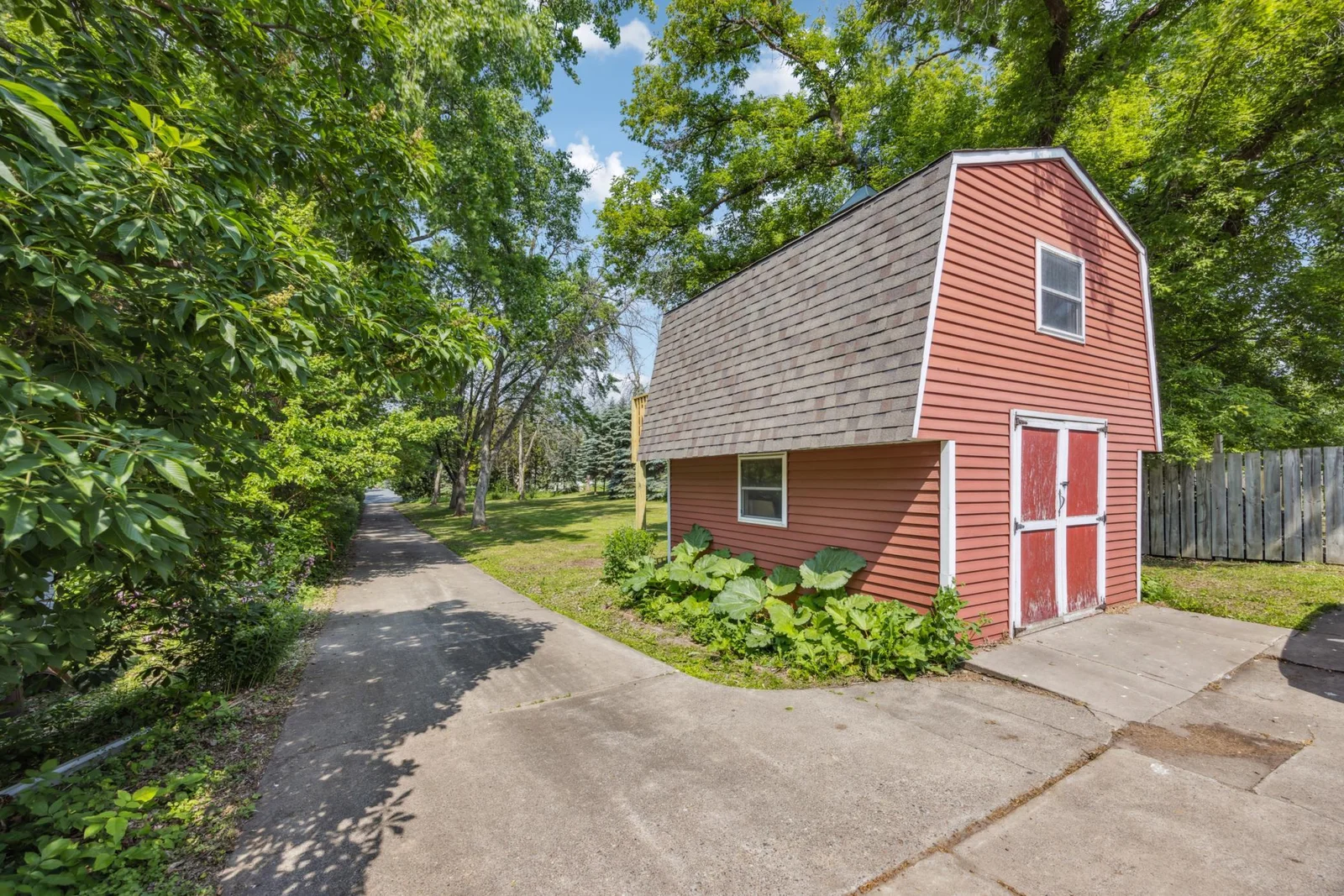 Two story storage shed.