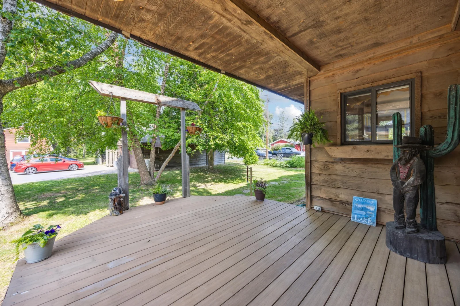 Front deck with composite flooring.
