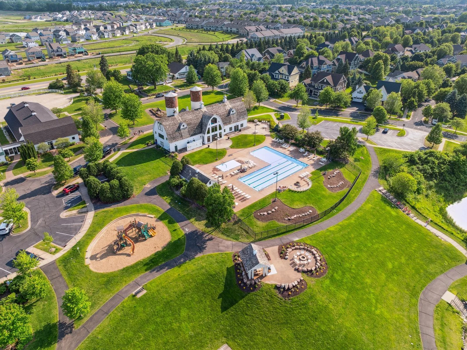 Welcome to Brandtjen Farms, Community events year-round—from food trucks to holiday lights. Miles of scenic walking and biking trails wind through the community.
