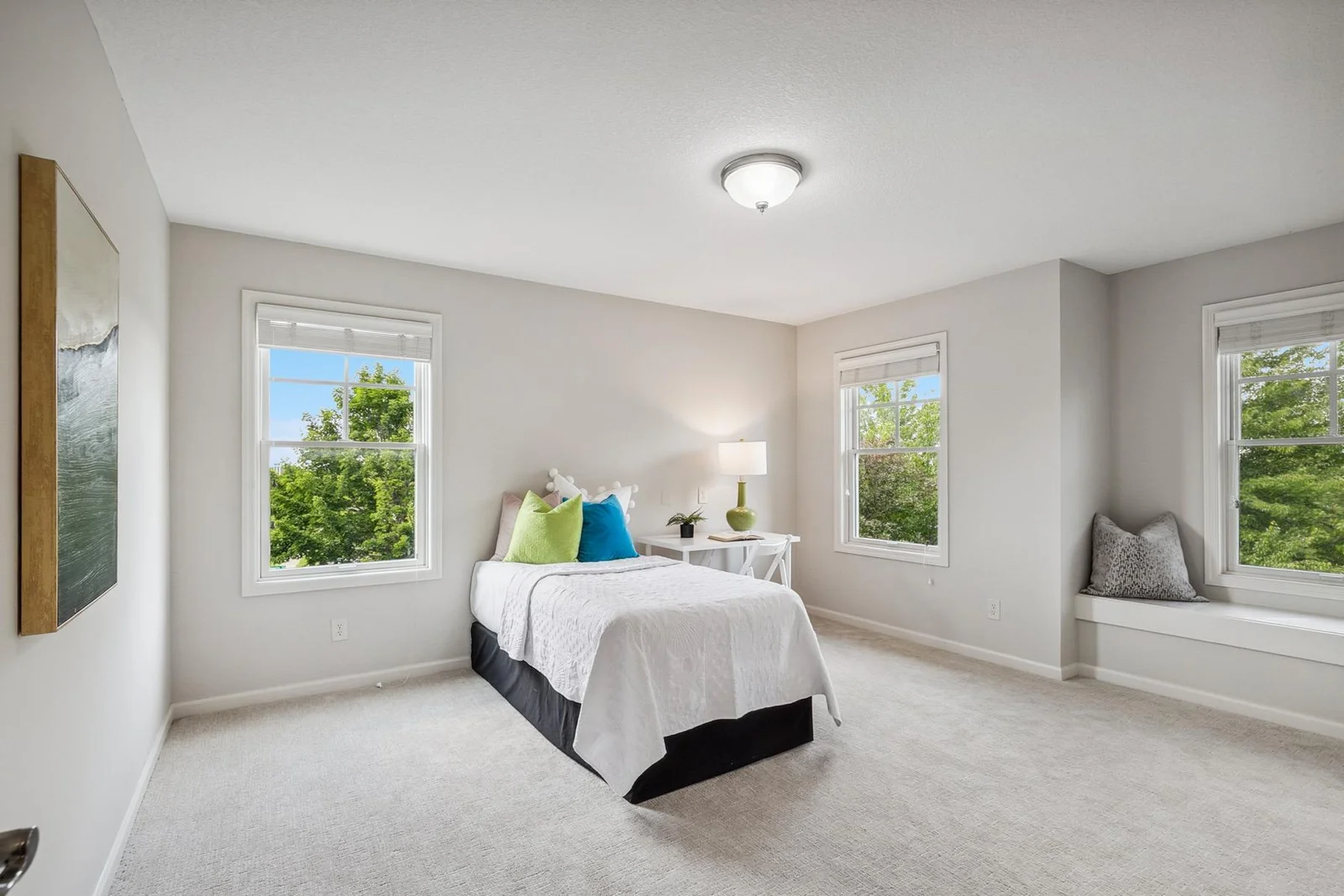 Two spacious bedrooms with abundant natural light, perfect for family or guests.