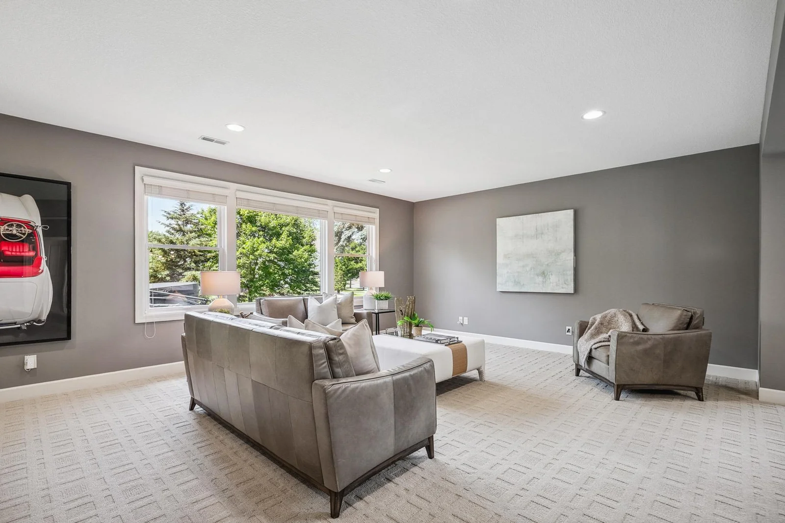 Bright and open lower level with plenty of room to customize your ideal living area.