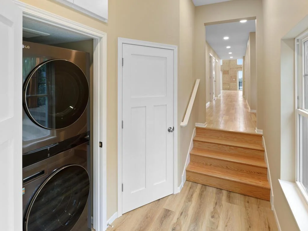 Laundry closet on the main level.