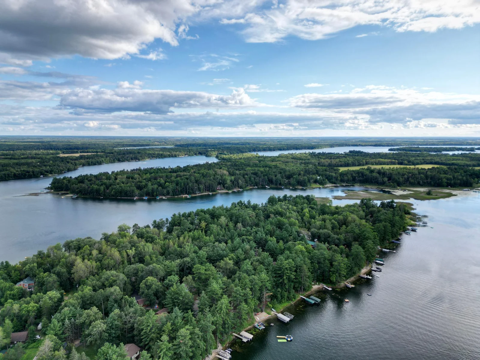 Looking West towards the main body of Belle Taine lake
