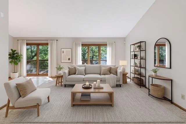 Virtually staged great room