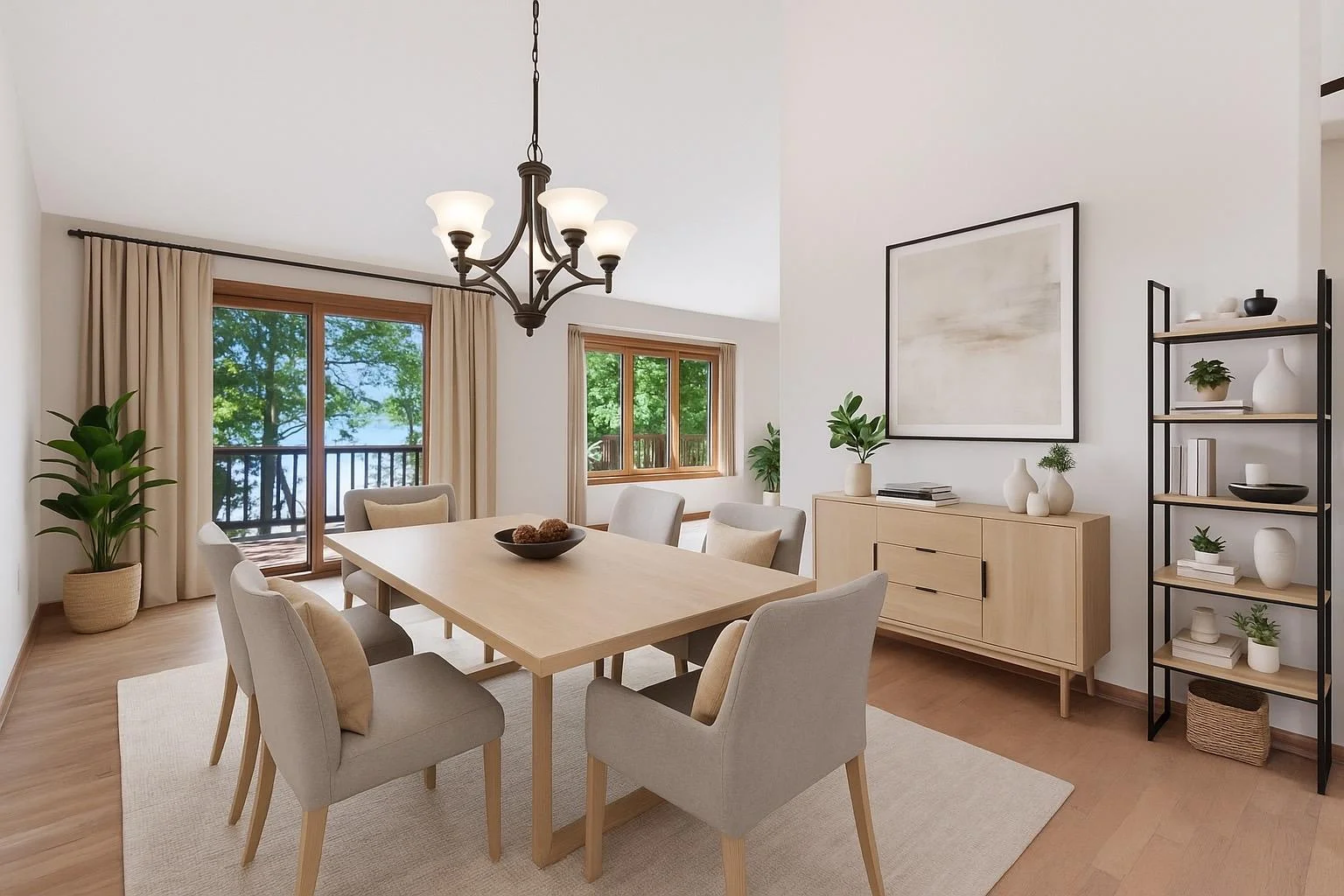 Virtual staged dining room