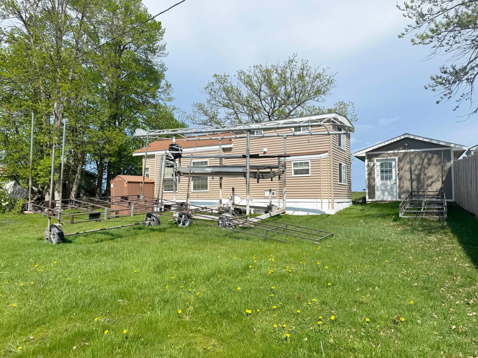 A wide view of the backyard.