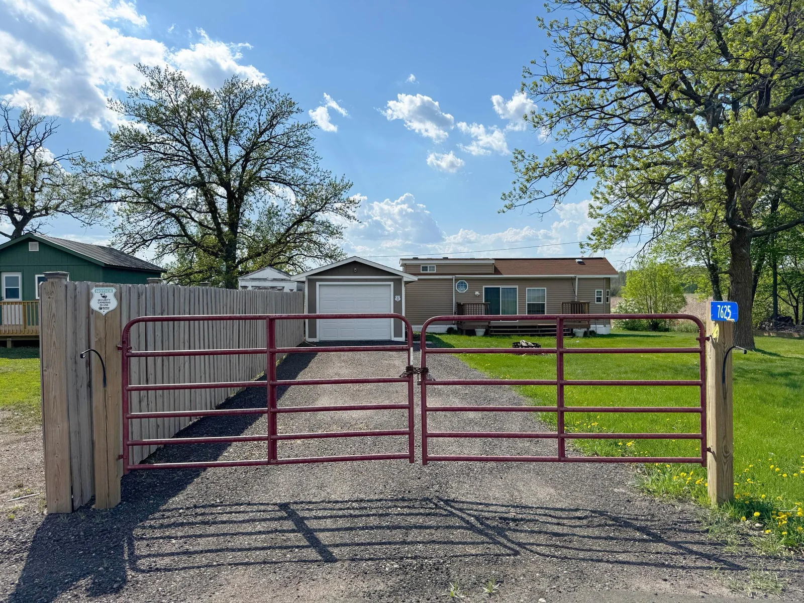 Looking back towards the home and garage from the gate.