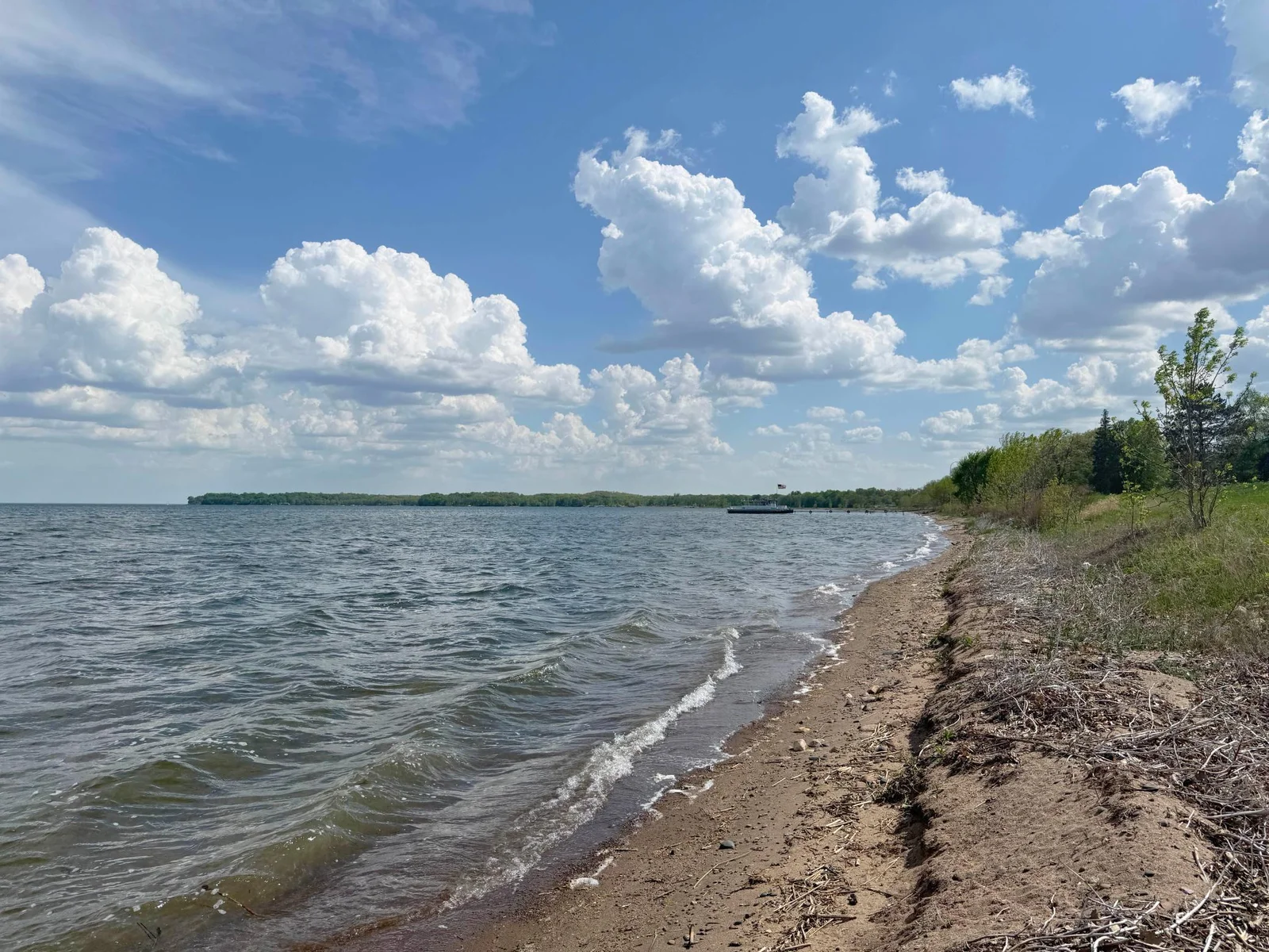 Looking down the shoreline to the south.