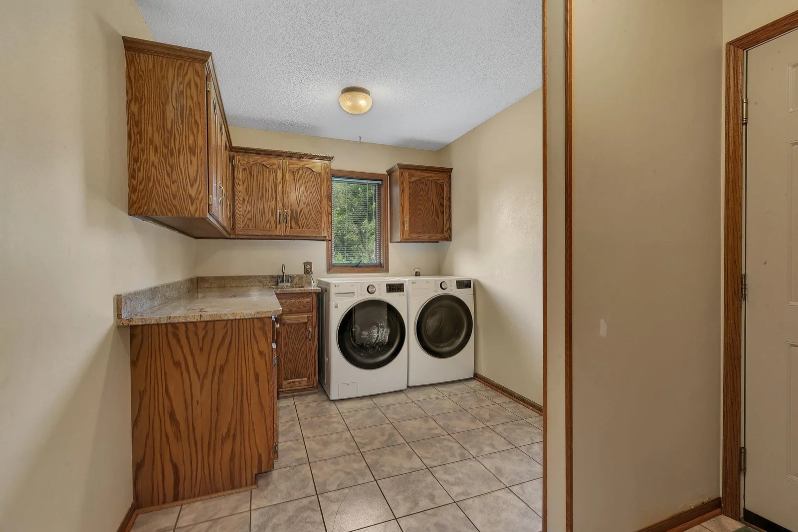 Ample storage in the laundry room