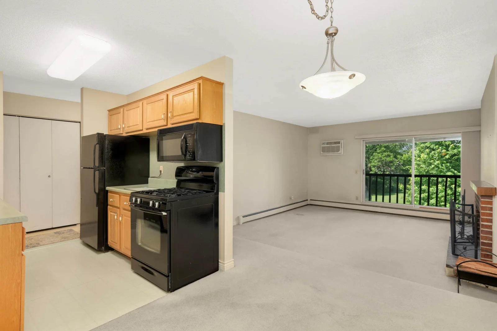 Dining area opens to living room.