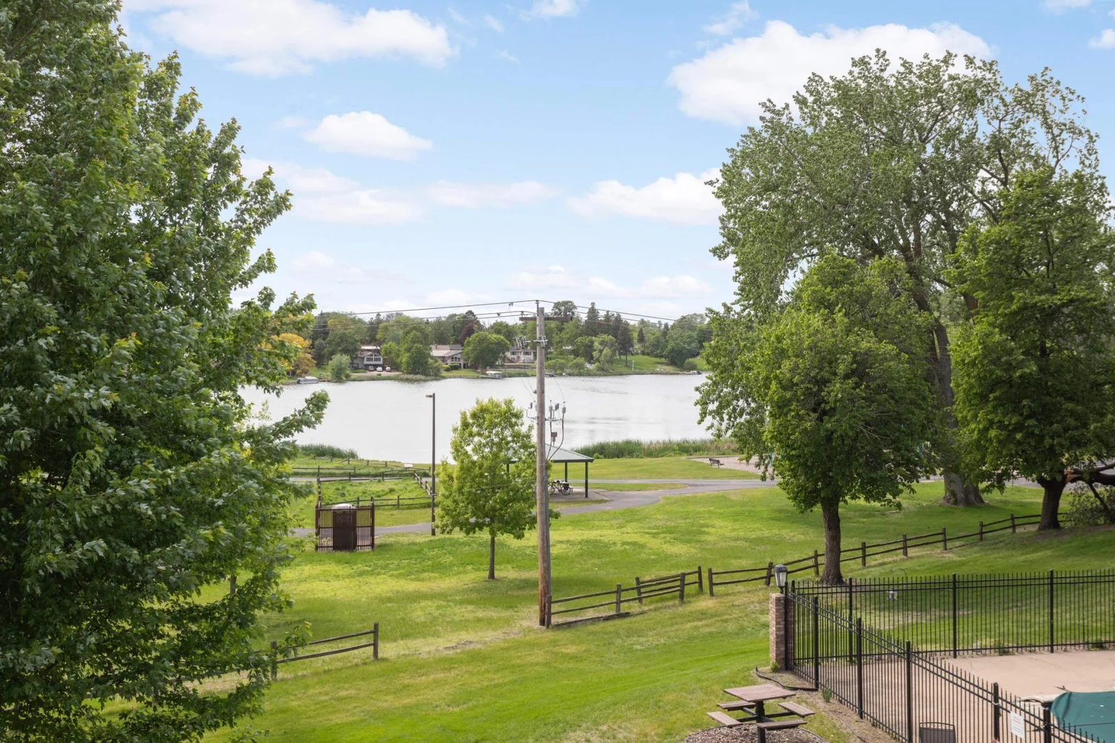 View of Twin Lake Beach Park from balcony.