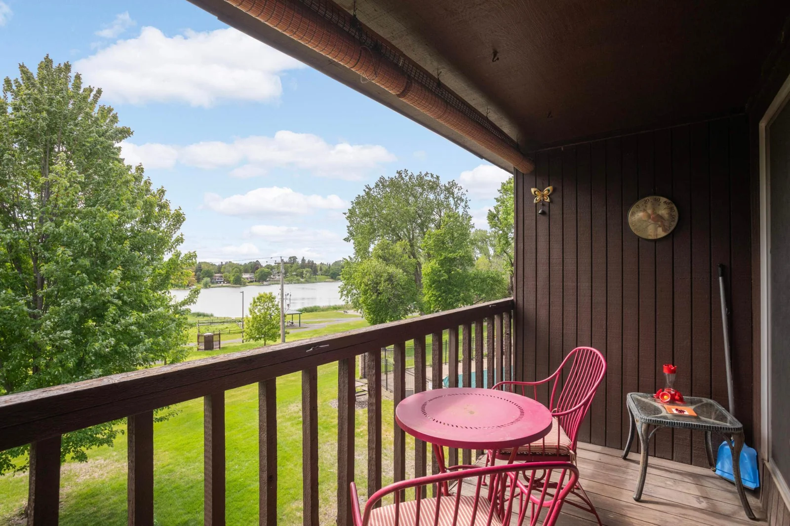 The view from your balcony overlooking Twin Lake.