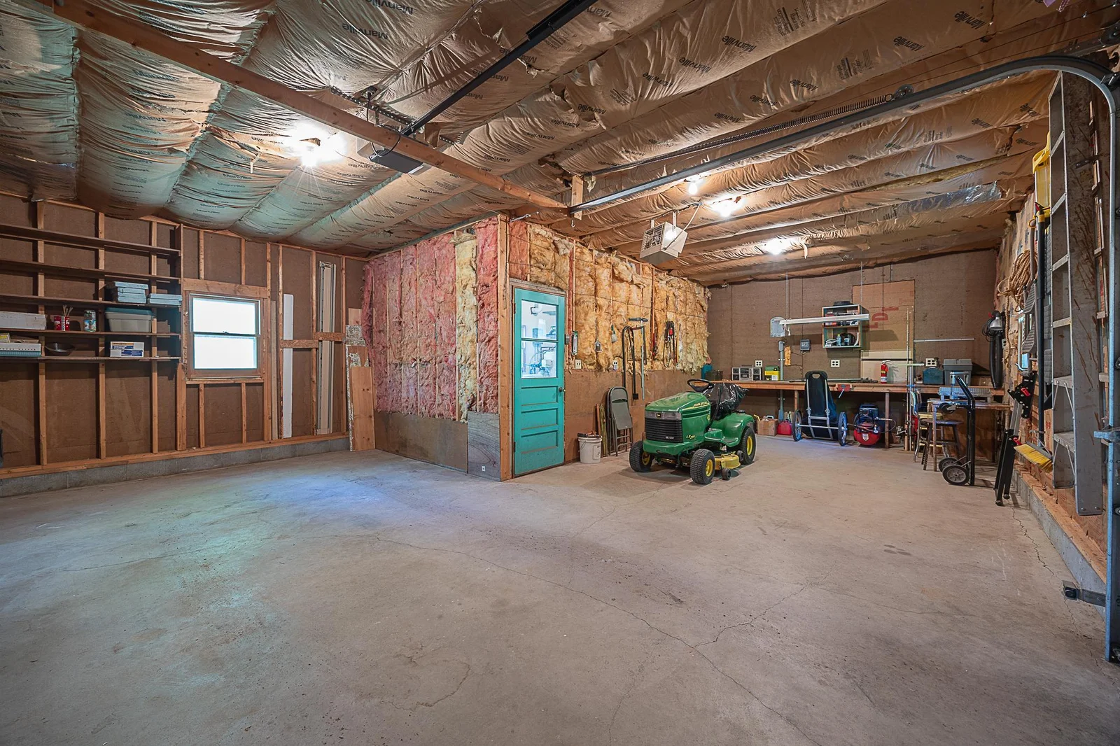 Interior views of garage.