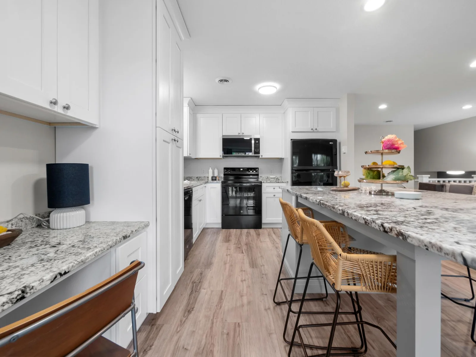 Matching appliances create a clean, cohesive look that is easy to maintain.