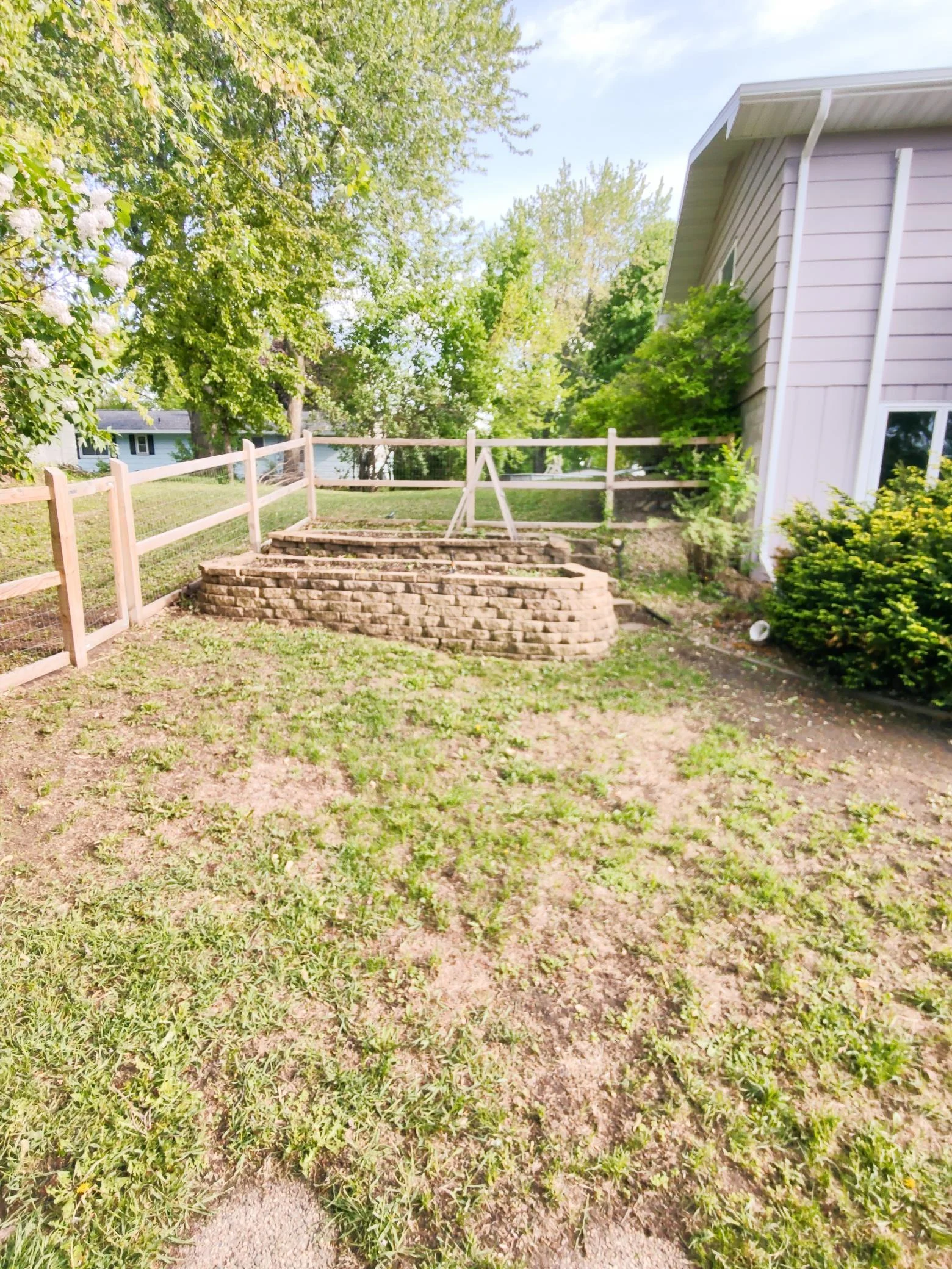 Fenced in yard amenities Raised Garden Bed