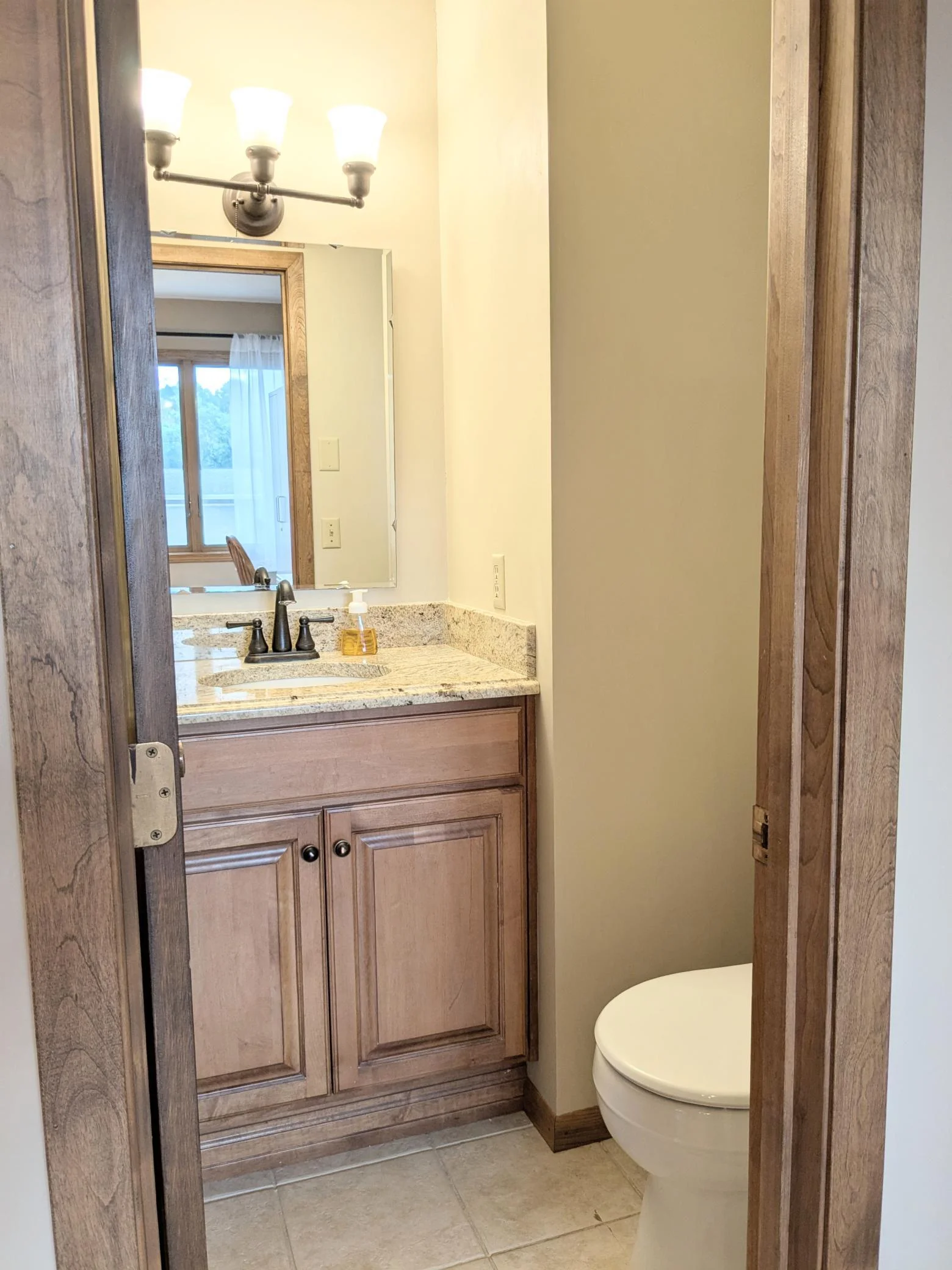 Half bath kitchen dining area