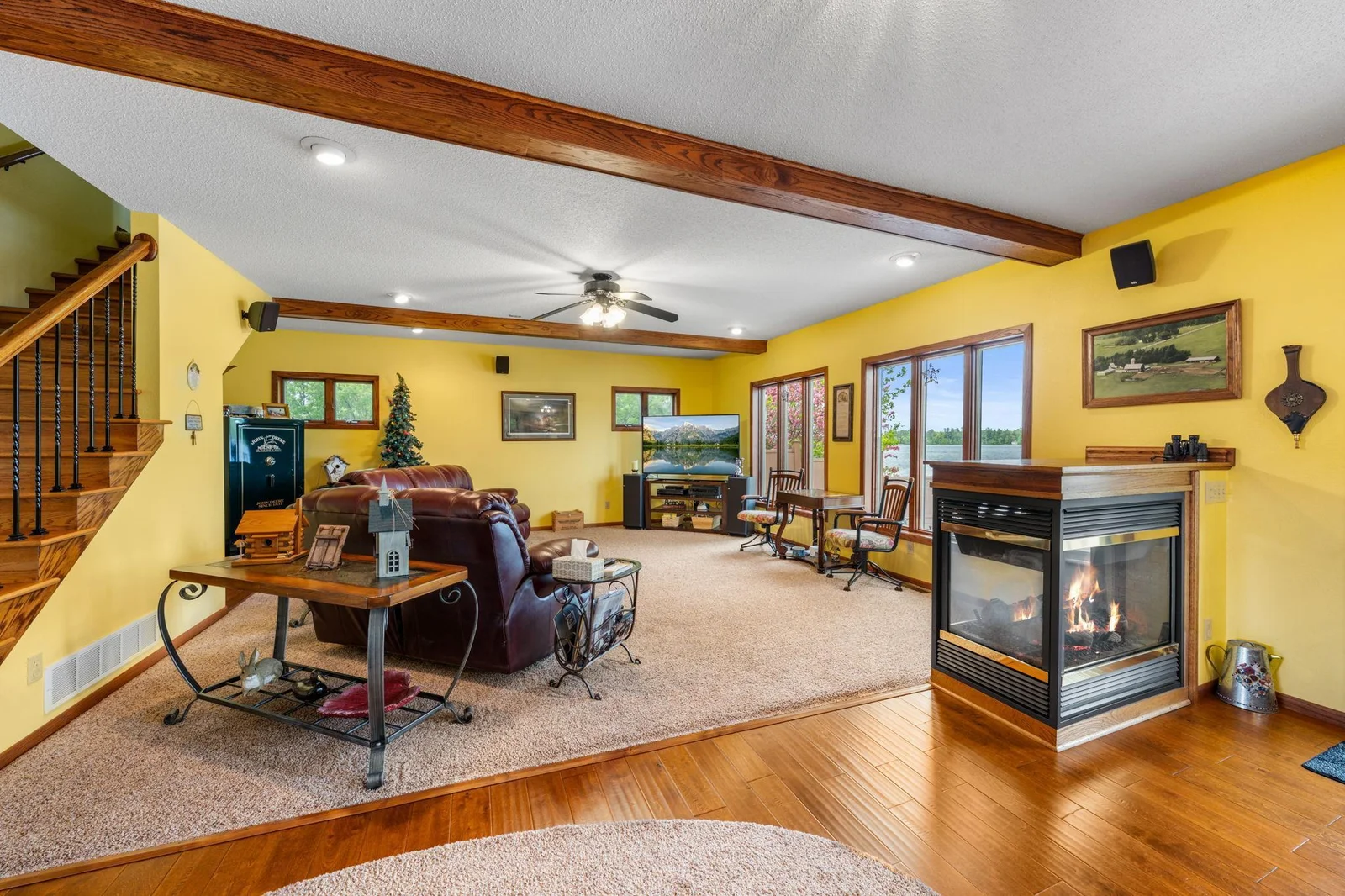 Three Sided Gas Fireplace