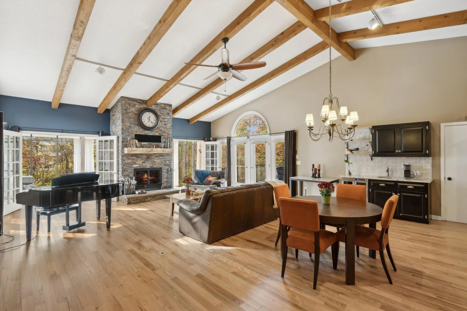 living room with new hardwood floors