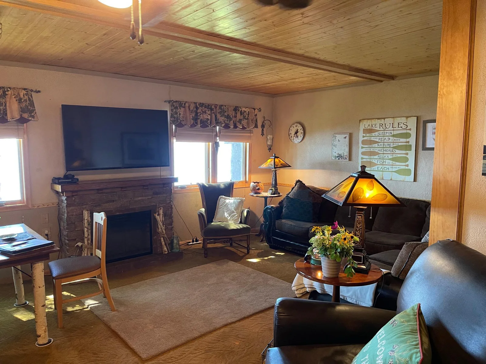 Living room with Electric Fireplace