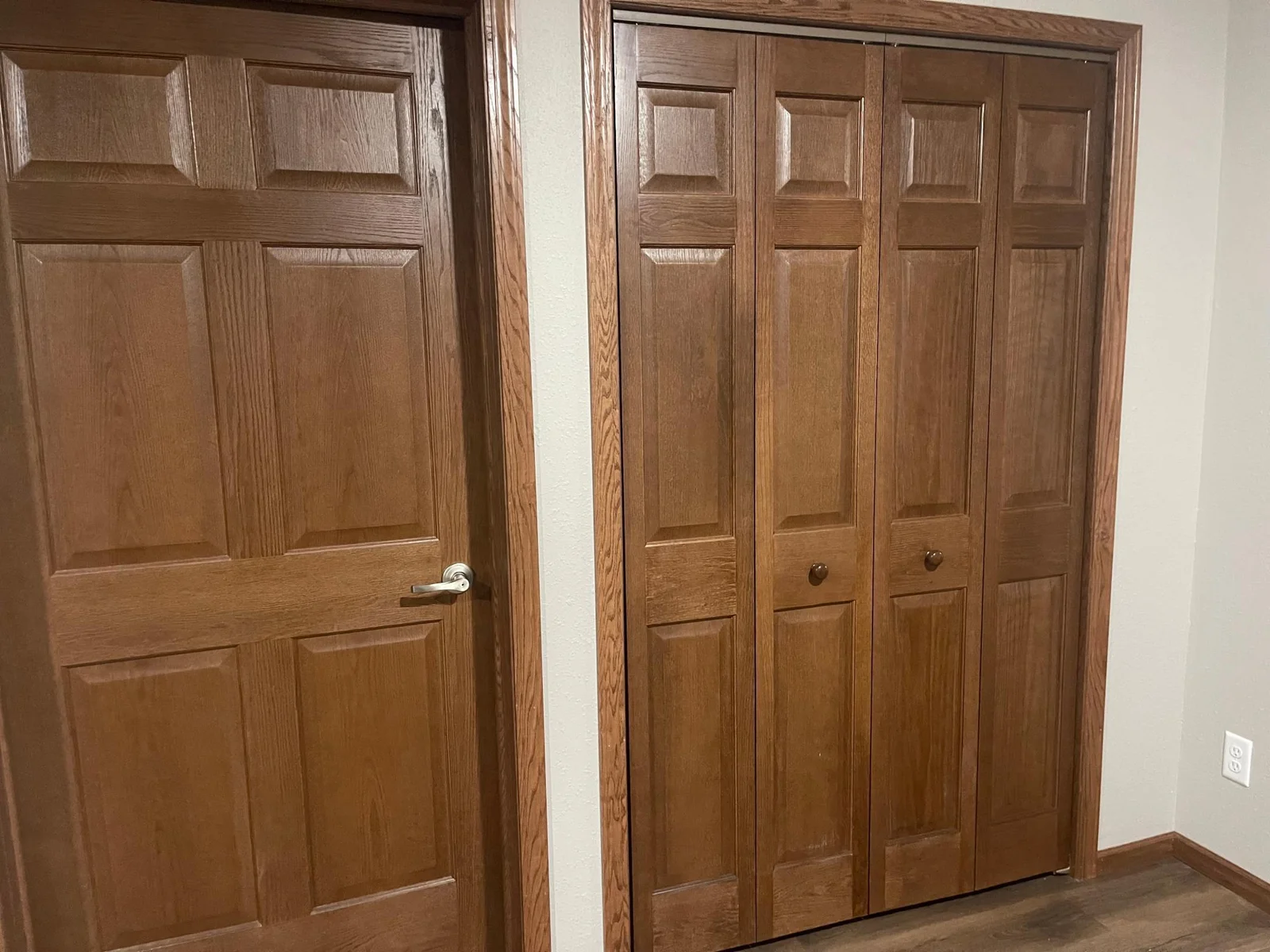 six panel solid wood doors