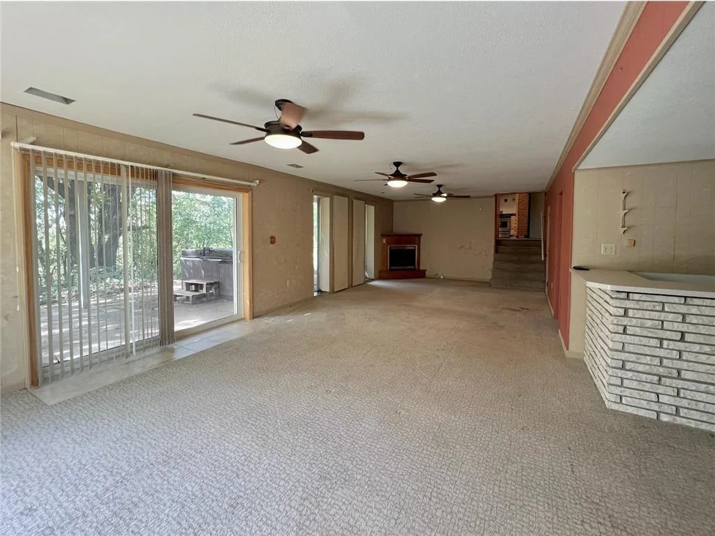 Lower Level Family Room with Fireplace