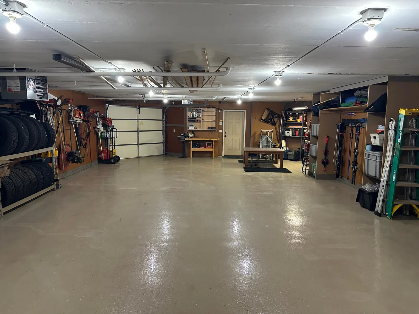 lower garage-notice door opens to yard