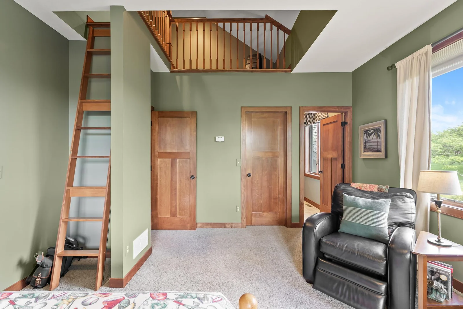 Yes this one has a loft as well!  Direct access to bathroom that is shared with bedroom 1