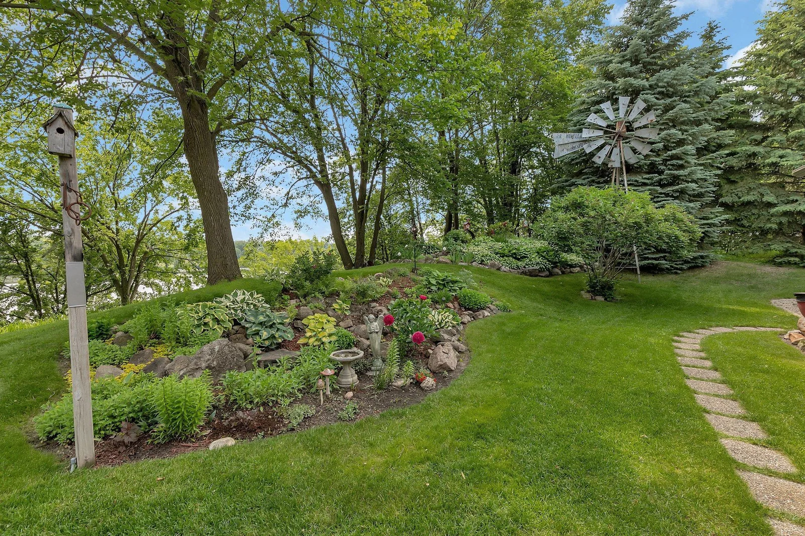 Large perennial gardens throughout the property allows for all season flowers. You will enjoy all the wildlife that is seen throughout the property.