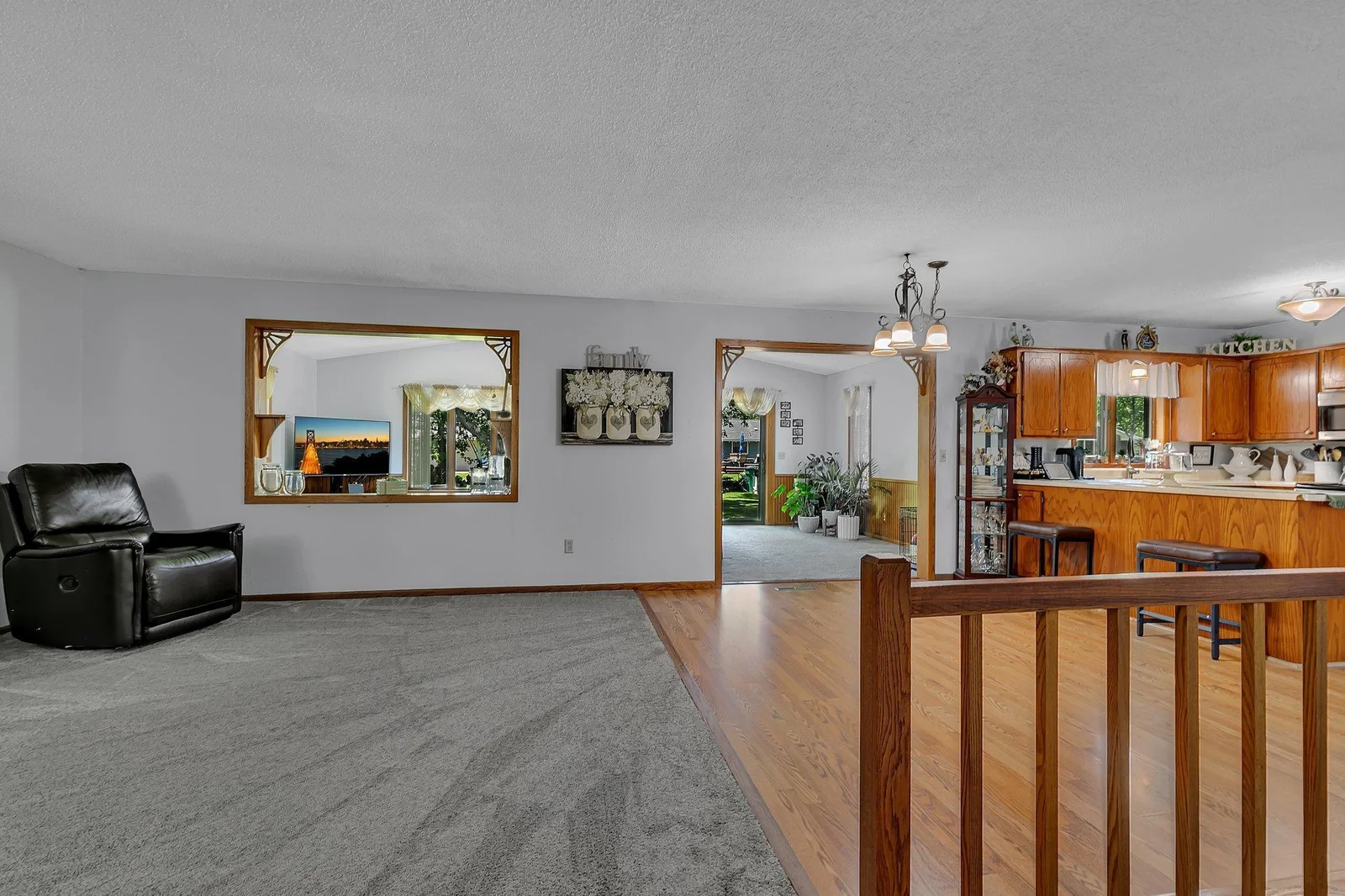 Hardwood floors and updated carpet throughout