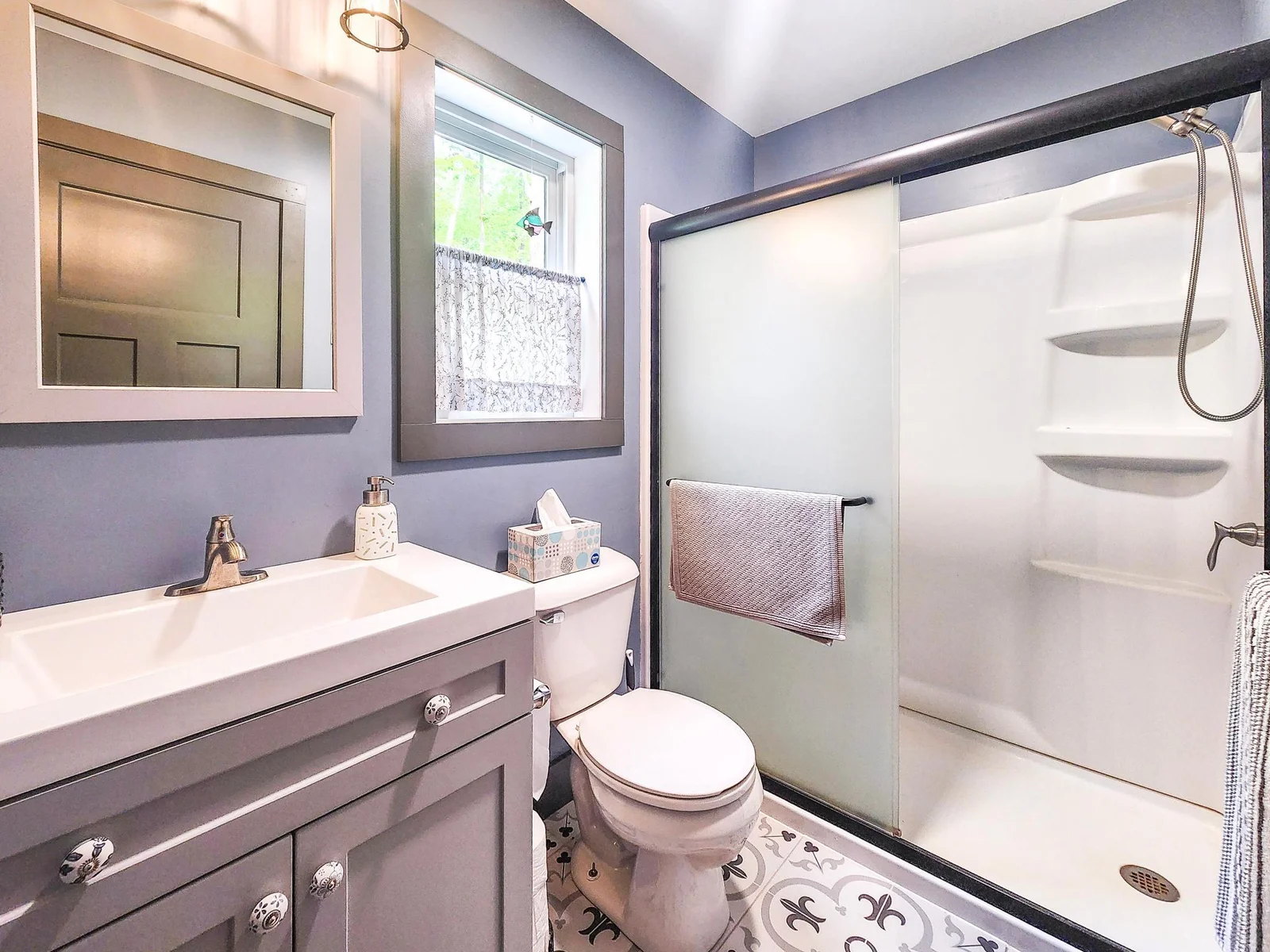 3/4 bathroom with heated floor for those chilly mornings.