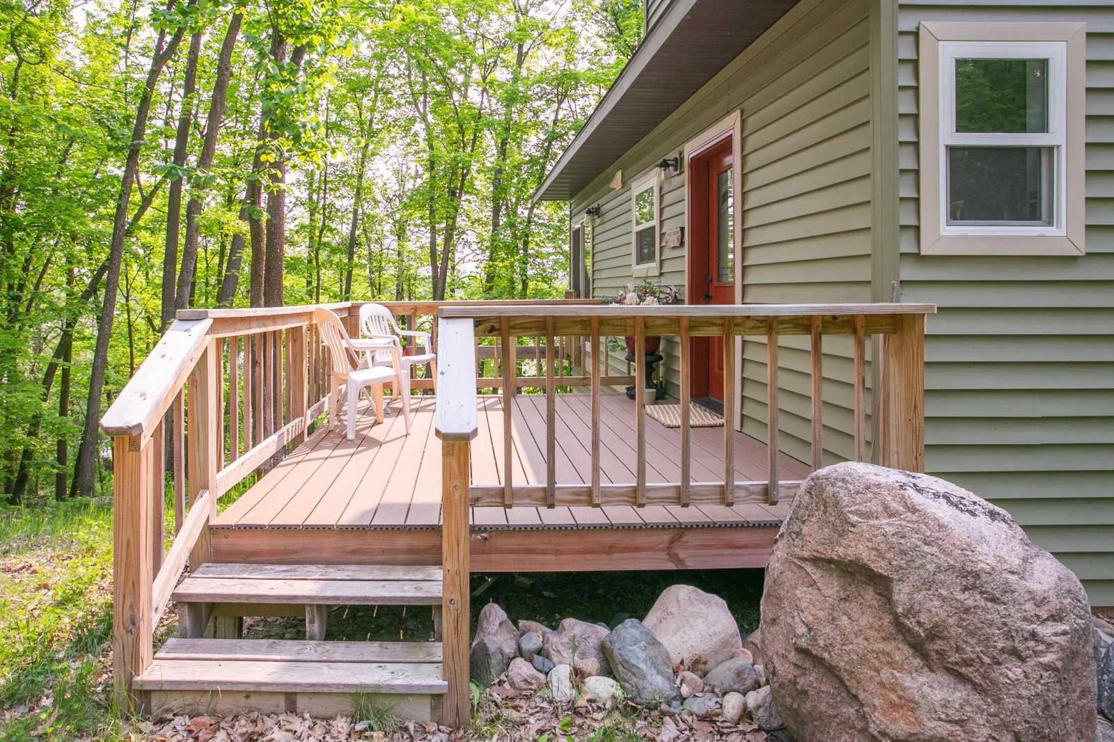 Front deck and entrance