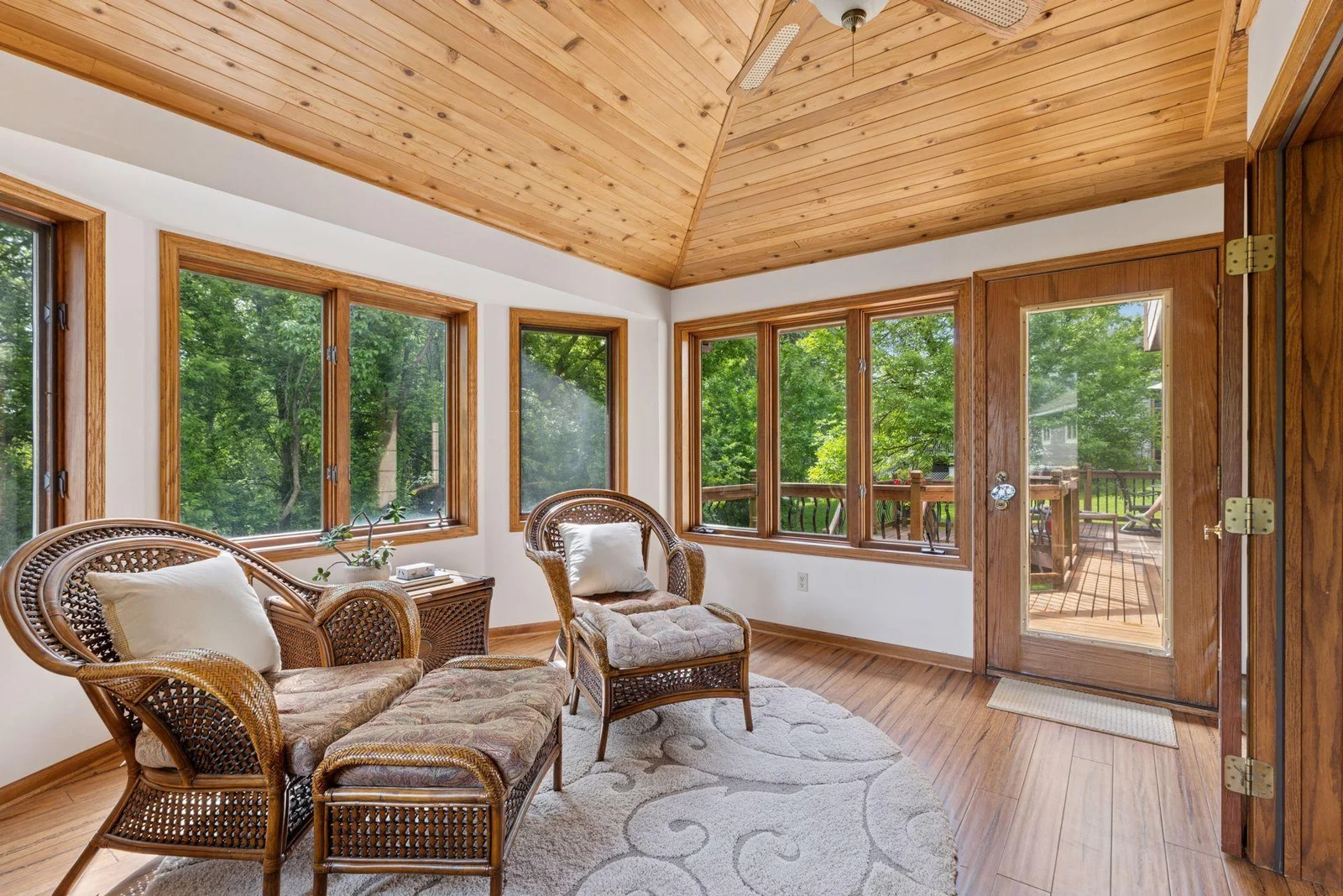 Sun Room exits to backyard Deck areas