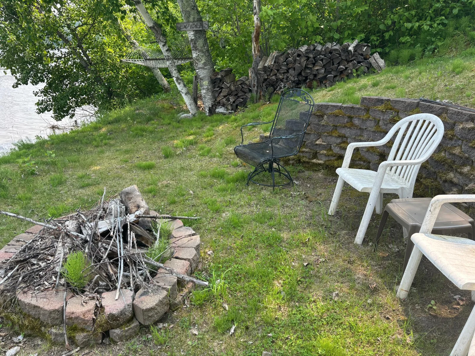 Enjoy a campfire by the lake