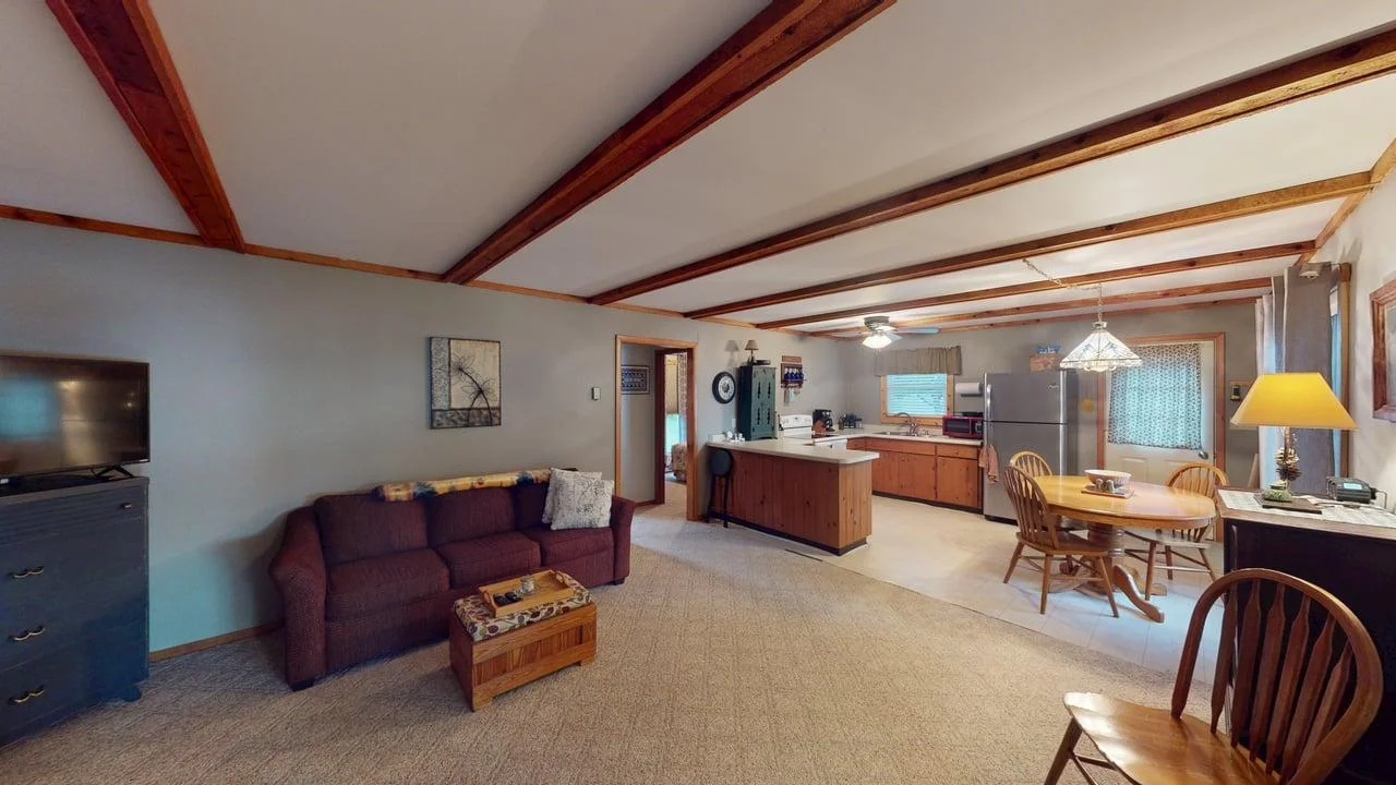 Open concept living, dining, kitchen spaces