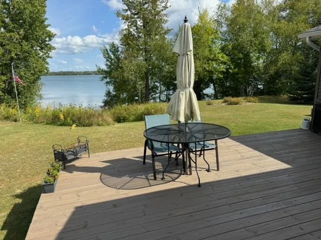 Deck offers gorgeous views of the lake