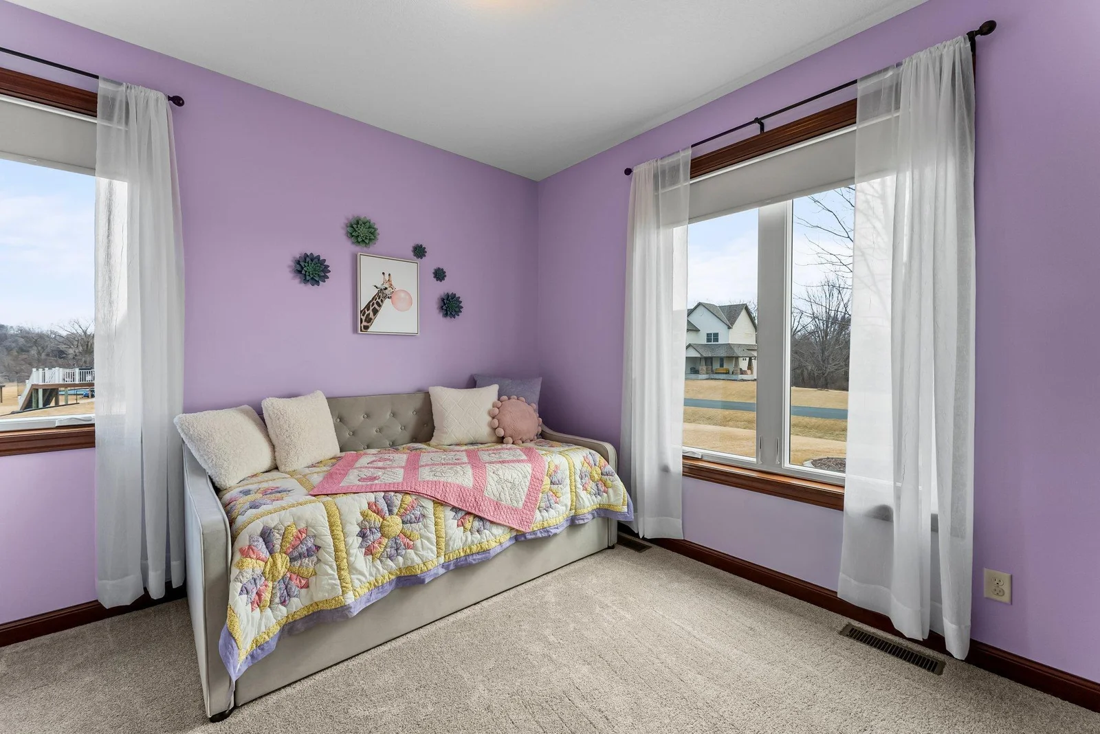 Each offering plenty of natural light and closet space.