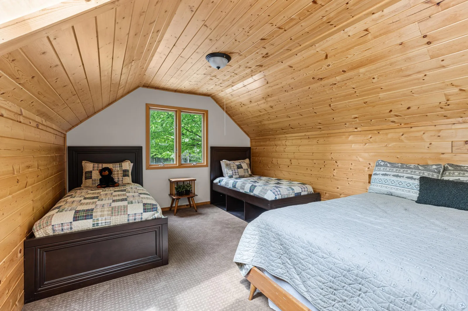 Loft above garage with skylights