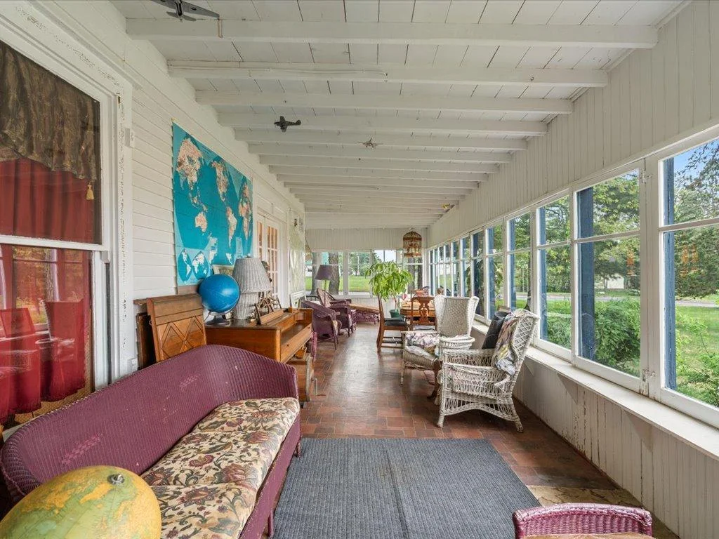 three season porch with sweeping lake views of Pine Mountain Lake