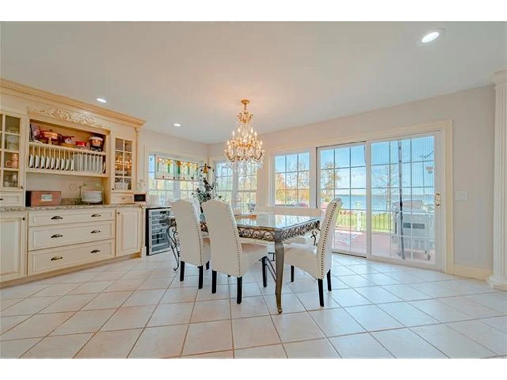 Elegant dining room with loads of natural light