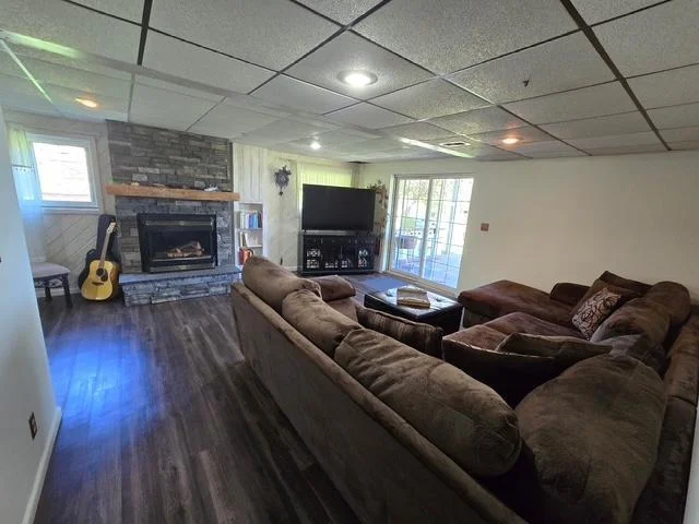 Concept of the lower level family room area